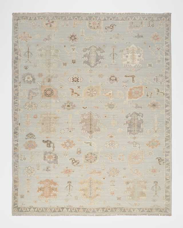 Whispers Light Blue Hand-Knotted Rug, 10' x 14'